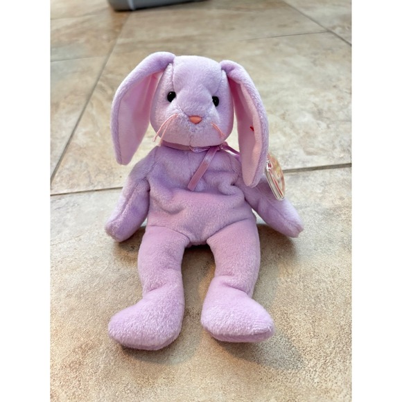 Ty Other - Ty Beanie Baby Floppity the Bunny Lavender Purple Rabbit 1996 Vintage Plush Toy